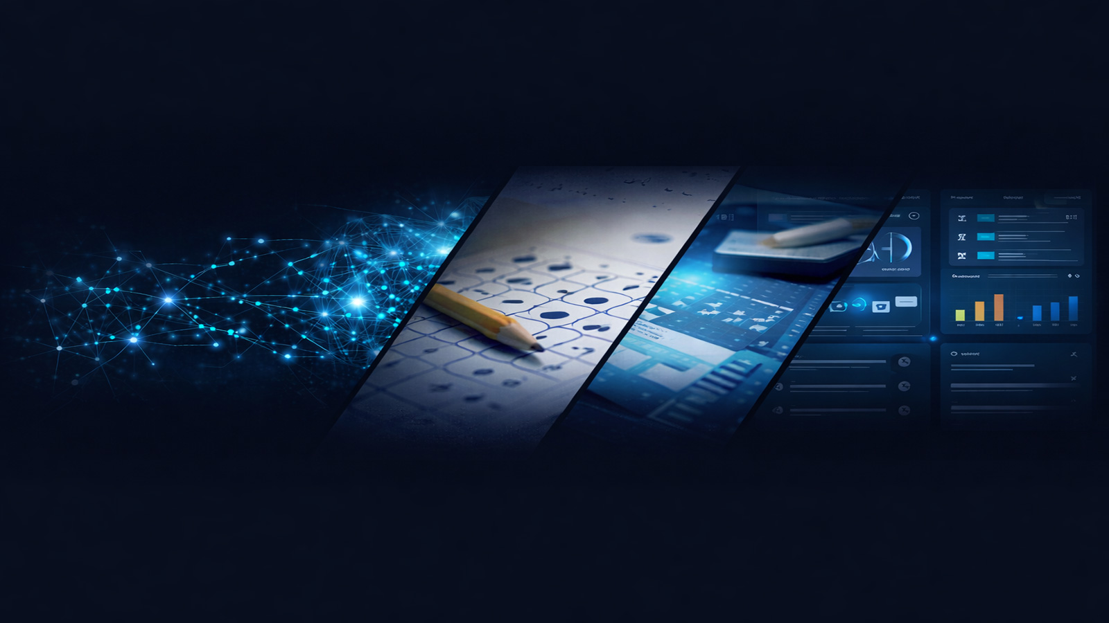 AI engine, exam workflow, and study platform banner